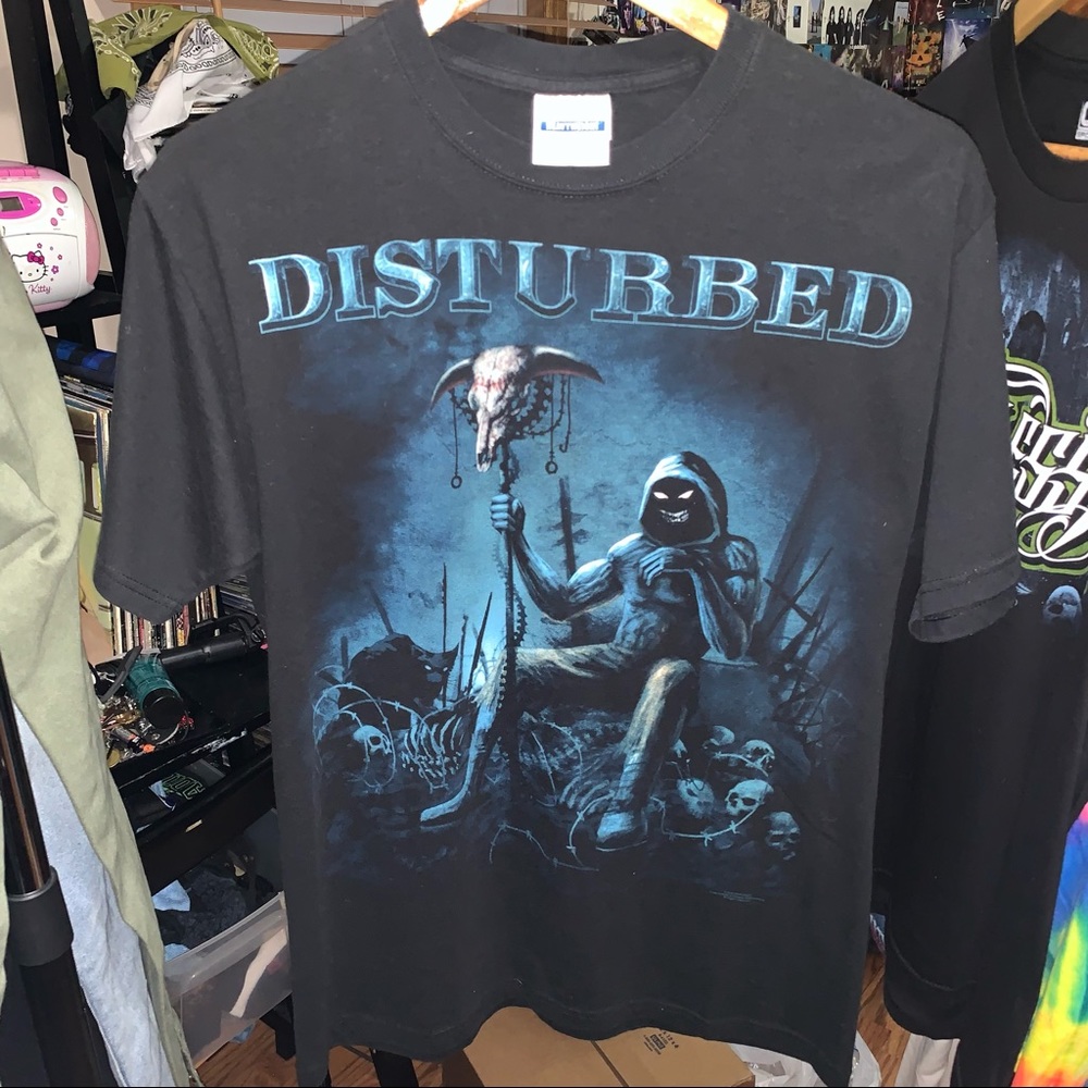 Disturbed band t shirt black